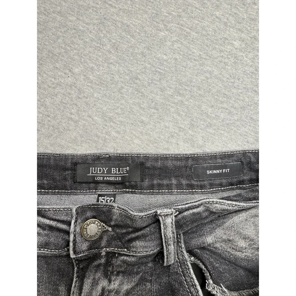 Judy Blue Jeans Womens 15/32‎ Black  Denim Skinny Fit Distressed